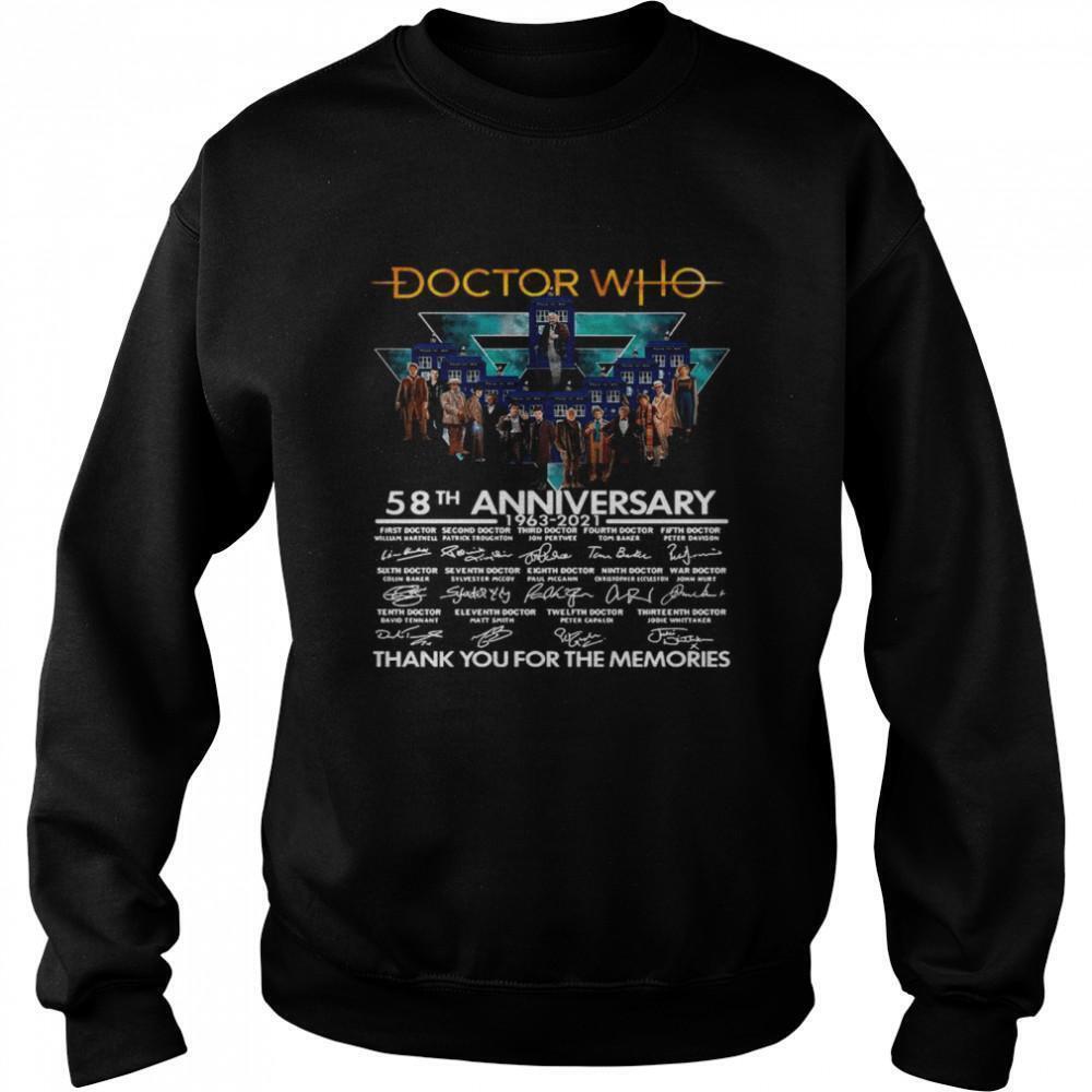 Doctor Who 58th Anniversary 1963 2021 Thank You Memories Sweatshirt